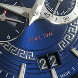 Buy Shop Versace V Race Chronograph Quartz Blue Dial Blue Leather Strap Watch For Men - VEBV00419 USA Online