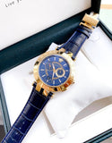 Buy Shop Versace V-Race Multifunction Quartz Blue Dial Blue Leather Strap Watch For Men - VEBV00219 USA Online