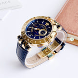Buy Shop Versace V-Race Multifunction Quartz Blue Dial Blue Leather Strap Watch For Men - VEBV00219 USA Online