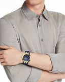 Buy Shop Versace V-Race Multifunction Quartz Blue Dial Blue Leather Strap Watch For Men - VEBV00219 USA Online