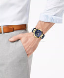 Buy Shop Versace V-Race Multifunction Quartz Blue Dial Blue Leather Strap Watch For Men - VEBV00219 USA Online