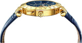 Buy Shop Versace V-Race Multifunction Quartz Blue Dial Blue Leather Strap Watch For Men - VEBV00219 USA Online