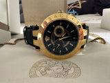 Buy Shop Versace V-Race Quartz Black Dial Black Leather Strap Watch For Men - VEBV00119 USA Online