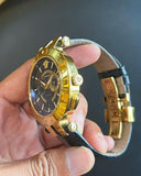 Buy Shop Versace V-Race Quartz Black Dial Black Leather Strap Watch For Men - VEBV00119 USA Online