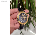Buy Shop Versace V-Race Quartz Black Dial Black Leather Strap Watch For Men - VEBV00119 USA Online