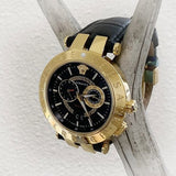 Buy Shop Versace V-Race Quartz Black Dial Black Leather Strap Watch For Men - VEBV00119 USA Online