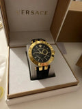 Buy Shop Versace V-Race Quartz Black Dial Black Leather Strap Watch For Men - VEBV00119 USA Online