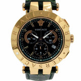 Buy Shop Versace V-Race Quartz Black Dial Black Leather Strap Watch For Men - VEBV00119 USA Online
