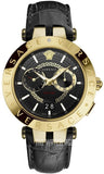 Buy Shop Versace V-Race Quartz Black Dial Black Leather Strap Watch For Men - VEBV00119 USA Online