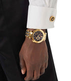 Buy Shop Versace V-Race Quartz Black Dial Gold Steel Strap Watch For Men - VEBV00519 USA Online