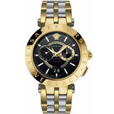 Buy Shop Versace V-Race Quartz Black Dial Gold Steel Strap Watch For Men - VEBV00519 USA Online