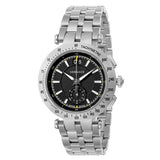 Buy Shop Versace V-Race Sport Black Dial Silver Steel Strap Watch for Men - VAH010016 USA Online