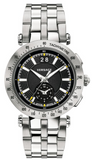 Buy Shop Versace V-Race Sport Black Dial Silver Steel Strap Watch for Men - VAH010016 USA Online