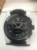 Buy Shop Versace V-Racer Aion Chronograph Black Dial Black Leather Strap Watch for Men - VBR030017 USA Online