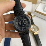 Buy Shop Versace V-Racer Aion Chronograph Black Dial Black Leather Strap Watch for Men - VBR030017 USA Online