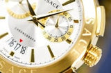 Buy Shop Versace V Racer Chronograph White Dial Gold Steel Strap Watch for Men - VBR060017 USA Online