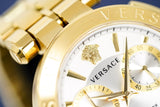 Buy Shop Versace V Racer Chronograph White Dial Gold Steel Strap Watch for Men - VBR060017 USA Online