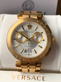 Buy Shop Versace V Racer Chronograph White Dial Gold Steel Strap Watch for Men - VBR060017 USA Online