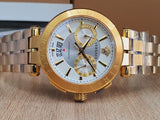 Buy Shop Versace V Racer Chronograph White Dial Gold Steel Strap Watch for Men - VBR060017 USA Online