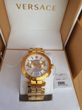Buy Shop Versace V Racer Chronograph White Dial Gold Steel Strap Watch for Men - VBR060017 USA Online