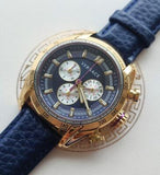 Buy Shop Versace V-Ray Blue Chronograph Blue Dial Blue Leather Strap Watch for Men - VDB030014 USA Online