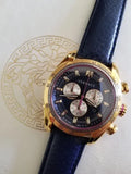 Buy Shop Versace V-Ray Blue Chronograph Blue Dial Blue Leather Strap Watch for Men - VDB030014 USA Online