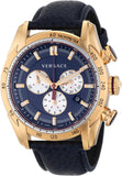 Buy Shop Versace V-Ray Blue Chronograph Blue Dial Blue Leather Strap Watch for Men - VDB030014 USA Online