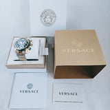 Buy Shop Versace V-Ray Chronograph Black Dial Two Tone Steel Strap Watch For Men - VE2I00421 USA Online