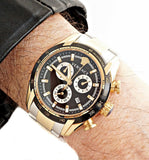 Buy Shop Versace V-Ray Chronograph Black Dial Two Tone Steel Strap Watch For Men - VE2I00421 USA Online