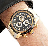 Buy Shop Versace V-Ray Chronograph Black Dial Two Tone Steel Strap Watch For Men - VE2I00421 USA Online