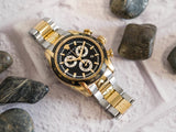 Buy Shop Versace V-Ray Chronograph Black Dial Two Tone Steel Strap Watch For Men - VE2I00421 USA Online