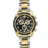 Buy Shop Versace V-Ray Chronograph Black Dial Two Tone Steel Strap Watch For Men - VE2I00421 USA Online