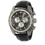 Buy Shop Versace V Ray Chronograph Grey Dial Black Leather Strap Watch for Men - VDB020014 USA Online