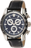 Buy Shop Versace V Ray Chronograph Quartz Black Dial Black Leather Strap Watch For Men - VE2I00121 USA Online