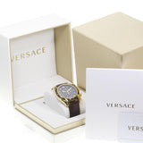 Buy Shop Versace V-Ray Chronograph Quartz Black Dial Brown Leather Strap Watch For Men - VEDB00318 USA Online