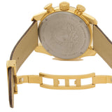 Buy Shop Versace V-Ray Chronograph Quartz Black Dial Brown Leather Strap Watch For Men - VEDB00318 USA Online