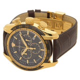 Buy Shop Versace V-Ray Chronograph Quartz Black Dial Brown Leather Strap Watch For Men - VEDB00318 USA Online