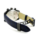 Buy Shop Versace V-Ray Chronograph Quartz Blue Dial Black Leather Strap Watch For Men - VEDB00418 USA Online