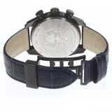 Buy Shop Versace V-Ray Chronograph Quartz Blue Dial Black Leather Strap Watch For Men - VEDB00418 USA Online