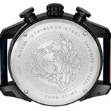 Buy Shop Versace V-Ray Chronograph Quartz Blue Dial Black Leather Strap Watch For Men - VEDB00418 USA Online