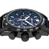 Buy Shop Versace V-Ray Chronograph Quartz Blue Dial Black Leather Strap Watch For Men - VEDB00418 USA Online