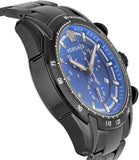 Buy Shop Versace V-Ray Chronograph Quartz Blue Dial Black Steel Strap Watch For Men - VE2I00521 USA Online