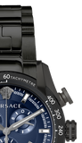 Buy Shop Versace V-Ray Chronograph Quartz Blue Dial Black Steel Strap Watch For Men - VE2I00521 USA Online