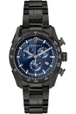 Buy Shop Versace V-Ray Chronograph Quartz Blue Dial Black Steel Strap Watch For Men - VE2I00521 USA Online