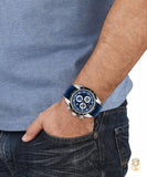 Buy Shop Versace V-Ray Chronograph Quartz Blue Dial Blue Leather Strap Watch for Men - VE2I00721 USA Online