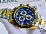 Buy Shop Versace V-Ray Chronograph Quartz Blue Dial Two Tone Steel Strap Watch For Men - VE2I01021 USA Online