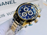 Buy Shop Versace V-Ray Chronograph Quartz Blue Dial Two Tone Steel Strap Watch For Men - VE2I01021 USA Online