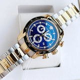 Buy Shop Versace V-Ray Chronograph Quartz Blue Dial Two Tone Steel Strap Watch For Men - VE2I01021 USA Online