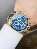 Buy Shop Versace V-Ray Chronograph Quartz Blue Dial Two Tone Steel Strap Watch For Men - VE2I01021 USA Online