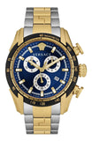 Buy Shop Versace V-Ray Chronograph Quartz Blue Dial Two Tone Steel Strap Watch For Men - VE2I01021 USA Online